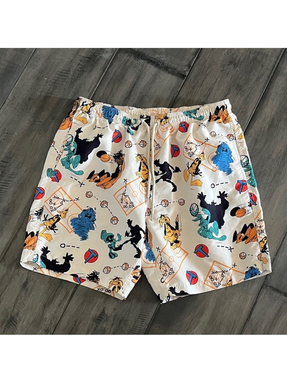 Looney Tunes Space Jam Swim Trunks - Size Medium